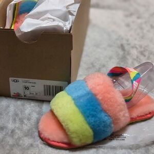 UGG Kids Fluff Yeah Slippers - Pink, Blue, Green